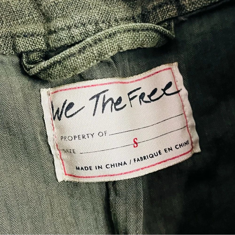 Free People We The Free Green Vest button front size small - Picture 4 of 9